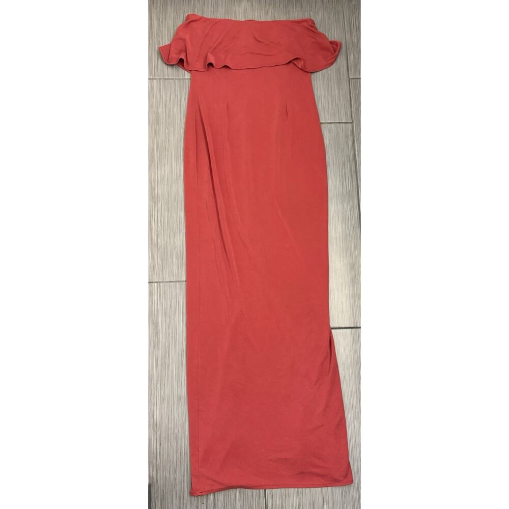 Tobi Women’s Red Milan Strapless Back Slit Maxi Dress Size Medium